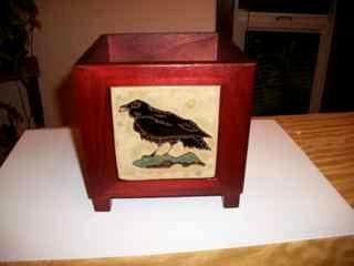 Raven - Handmade Tile on Planter Box