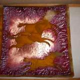 Running Free - fused glass plate