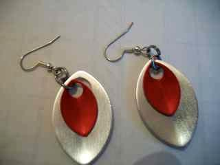 Scaled anodized aluminum earrings