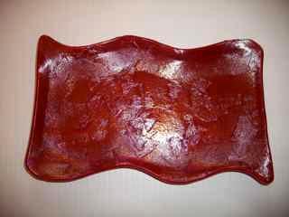 Red Fused Glass Snack Plate