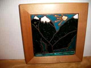 Olympic Mtns - Handmade tile framed