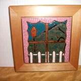 View from Kitchen Window- Handmade tile framed