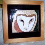 Barn Owl -framed handmade tile
