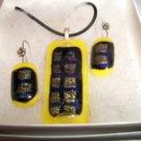  Fused Glass Pendant and Earring Set