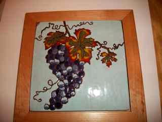 Grapes - Handmade Tile Framed